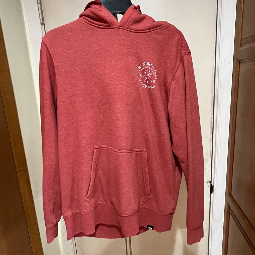 The North Face Red Pullover Hoodie Cool Logo Men’s Size Medium EUC!